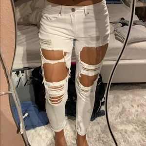 Ripped boyfriend jeans
